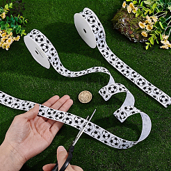 Polyester Football Pattern Ribbon&nbsp;OCOR-WH0078-556