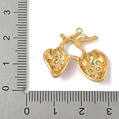 304ステンレススチールエナメルペンダント  イオンプレーティング（ip）  18KGP本金メッキ  苺  21x24x4.5mm  穴：1.4mm&nbsp;STAS-U057-17G-01A