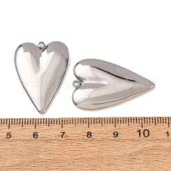 バレンタインデー 304 ステンレススチールペンダント  ハートチャーム  ステンレス鋼色  32x22x3mm  穴：1.8mm&nbsp;SA-D002-07P