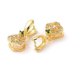 真鍮マイクロパヴェグリーンキュービックジルコニアアイスピックピンチベイル  クラウン  18KGP本金メッキ  18x8.7x6mm&nbsp;ZIRC-WH0009-07G