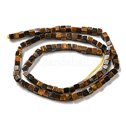 天然のタイガー鉄ビーズ連売り  キューブ  3~3.5x3~3.5x3~3.5mm  穴：0.8mm  約110個/連  14.96インチ（38cm）&nbsp;G-C129-A11-01