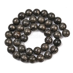 天然石パイライトビーズ連売り  ラウンド  8mm  穴：1mm  約48個/連  15インチ&nbsp;G-P303-01-8mm-16