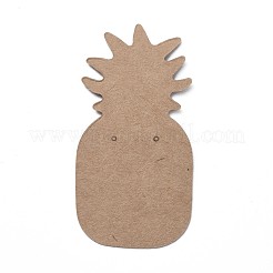 厚紙のピアスディスプレイカード  パイナップル  バリーウッド  64x32x0.3mm  穴：1.2mm&nbsp;CDIS-L003-B01-C