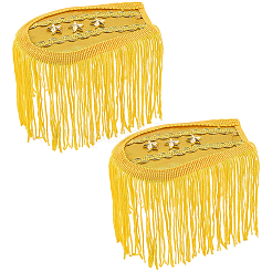 ヴィンテージポリエステルタッセルエポレット1組  肩章  きいろ  205x78x3~8mm&nbsp;AJEW-CN0007-73A