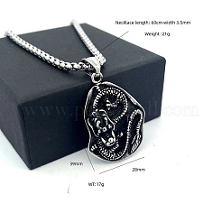 Vintage Punk 304 Stainless Steel Dragon Pendant Necklaces for Men&nbsp;GS6470