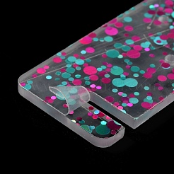 透明アクリルイヤリングディスプレイスタンド  グリッターパウダー付き  ハンガー形状  カラフル  14.1x8.2x15cm  14個/セット&nbsp;EDIS-WH0016-004