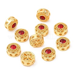 真鍮製連バー  ガラスと  中空フラットラウンド  18KGP本金メッキ  10x5mm  穴：1.8mm&nbsp;KK-I705-21G
