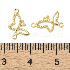 真鍮フィリグリーコネクターチャーム  カドミウムフリー＆鉛フリー  蝶  24KGP本金メッキ  12x8x0.5mm  穴：1.2mm&nbsp;KK-F880-01G