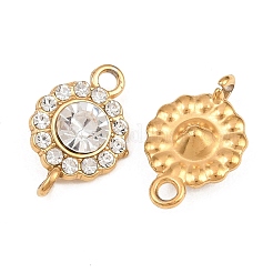 304 Stainless Steel Rhinestone Connector Charms&nbsp;STAS-G398-30G-07