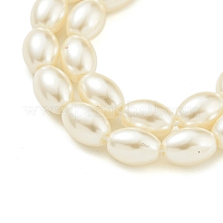透明スプレー塗装ガラスビーズ連売り  オーバル  淡黄色  8~8.5x6mm  穴：1mm  約48個/連  15.67''（39.8センチメートル）&nbsp;GLAA-P066-02A
