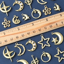 20本10スタイルアロイペンダント  混合型のチャーム  ゴールドカラー  16.5~29x12~22x2~5.5mm  穴：1.2~2mm  2個/スタイル&nbsp;FIND-FS0003-07