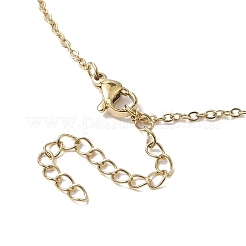 Electroplated Natural Quartz Crystal with Moon and Star Pendant Necklaces&nbsp;NJEW-JN04686