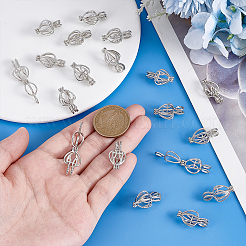 合金中空ティアドロップビーズケージペンダント30個  プラチナ  22x12x10mm  穴：4.5x3mm  トレイ10x10mm&nbsp;KK-PH0014-16