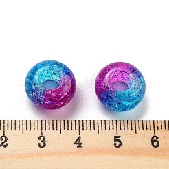 Two Tone Transparent Crackle Acrylic European Beads&nbsp;TACR-P009-B01-07