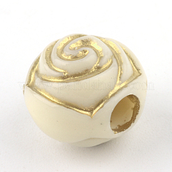 Flower Plating Acrylic Beads&nbsp;PACR-Q102-98A