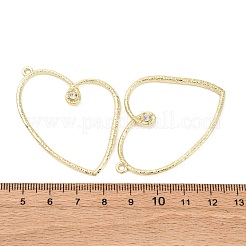 合金ラインストーンペンダント  ハートチャーム  ゴールドカラー  48x39.5x3.5mm  穴：2mm&nbsp;PALLOY-F315-03A-G