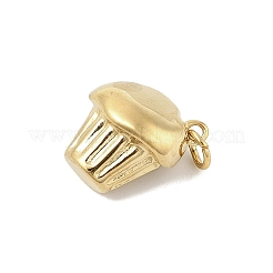 304ステンレスペンダント  18KGP本金メッキ  丸カン付き  ケーキ  14x13.5x10mm  穴：3.5mm&nbsp;STAS-U044-01H-G