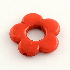 不透明なアクリルフラワービーズフレーム  ミックスカラー  20x4mm  穴：2mm  内径：7mm  約655個/500g&nbsp;SACR-Q099-M67
