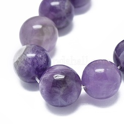 天然石アメジストビーズ連売り  ラウンド  11.5~12.5mm  穴：1mm  約15個/連  6.8インチ（17.5cm）&nbsp;G-G791-11-B04