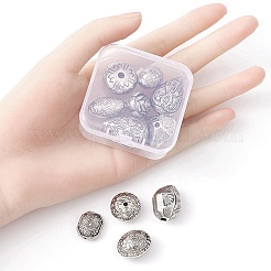 10個のアンティークアクリルビーズ  混合形状  アンティークシルバーメッキ  12~22x12~16x12~16mm  穴：2~3mm&nbsp;OACR-YW0001-69