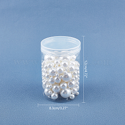 樹脂模造パールビーズ  穴なし/ドリルなし  ラウンド  フローラルホワイト  7.5~25mm  214個/箱&nbsp;RESI-CA0001-06