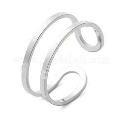 304 Stainless Steel Hollow Cuff Rings for Women&nbsp;RJEW-S395-01P