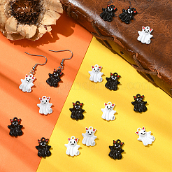32Pcs 2 Colors Halloween Alloy Enamel Pendants&nbsp;ENAM-SC0016-82
