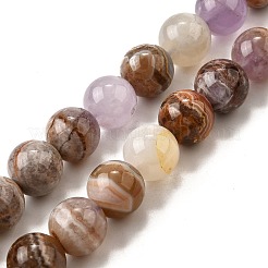 Natural Amethyst Lace Agate Beads Strands&nbsp;G-H312-C01-12mm