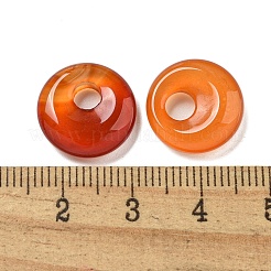 天然赤瑪瑙ドーナツ/円周率ディスクチャーム  14~14.5x4mm  穴：4mm&nbsp;X-G-G142-02P