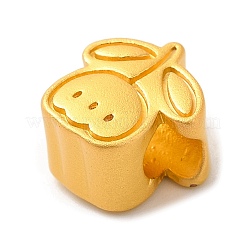 亜鉛合金エナメルヨーロピアンビーズ  大穴ビーズ  花  マットゴールドカラー  11x11x7mm  穴：4mm&nbsp;ENAM-I056-02