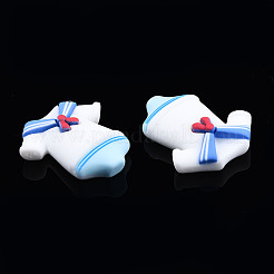 オペーク樹脂カボション  航海テーマ  セーラー服  ライトスカイブルー  30x26x8mm&nbsp;CRES-N021-148