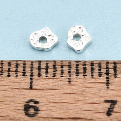 925スターリングシルバースペーサービーズ  ナゲット  銀  4x3x0.9mm  穴：1mm&nbsp;STER-T008-26S
