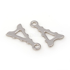 304ステンレスペンダント  レーザー切断  鉄塔  ステンレス鋼色  13x7x0.7mm  穴：1.4mm&nbsp;STAS-G224-05P