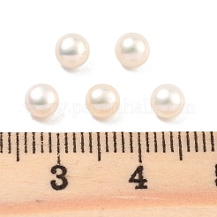 グレード6a 天然養殖淡水真珠ビーズ  片穴  半円形ビーズ  ホワイト  4~4.5x3mm  穴：1mm&nbsp;PEAR-N018-6A-4045A