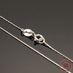 Anti-Tarnish Rhodium Plated 925 Sterling Silver Boston Link Chain Necklaces&nbsp;X-STER-E033-56