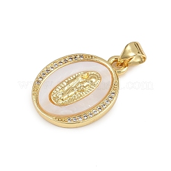 Brass Micro Pave Cubic Zirconia Pendants&nbsp;KK-D376-07G