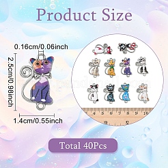 40Pcs 10 Colors Alloy Enamel Connectors Charms&nbsp;FIND-YW0013-08