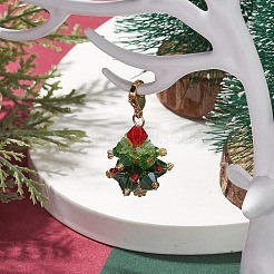 Christmas Tree Glass Pendant Decorations&nbsp;HJEW-JM02046-01