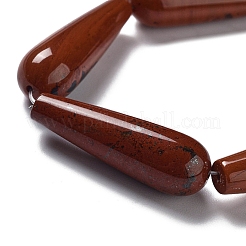 天然石レッドジャスパービーズ連売り  ティアドロップ  30~30.5x10~10.5mm  穴：1.4mm  約6個/連  7.13~7.20インチ（18.1~18.3cm）&nbsp;G-P528-H08-01