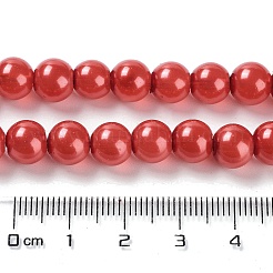 Baking Paint Pearlized Glass Pearl Round Bead Strands&nbsp;HY-XCP0001-13C