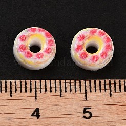 蓄光樹脂模造食品デコデンカボション  暗闇で光る  ドーナツ  サンゴ  8.5~9x4.5mm&nbsp;RESI-K036-27H