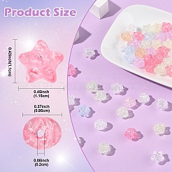 60Pcs Rainbow Iridescent Plating Acrylic Beads&nbsp;CACR-YW0001-14