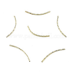 真鍮製カーブチューブビーズ  ニッケルフリー  14KGP本金メッキ  30x5.5x2mm  穴：1.2mm&nbsp;KK-N259-38B-01