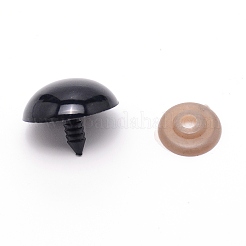 プラスチック人形クラフトの目  ぬいぐるみの目  ワッシャー付き  ブラック  29x23mm&nbsp;KY-WH0001-02E-01