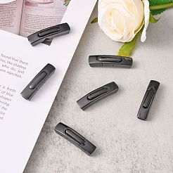 304ステンレススチール製バヨネット留め具  長方形  ガンメタ色  35.7x8.2x6mm  穴：6x4mm&nbsp;STAS-P158-01C-B