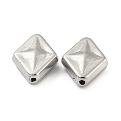 CCBプラスチックビーズ  菱形  プラチナ  13x11x4.5mm  穴：1.5mm&nbsp;CCB-P013-04P