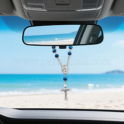 6Pcs 6 Colors Cross Glass Hanging Ornaments&nbsp;HJEW-SC0003-39