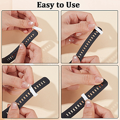 30Pcs 3 Styles Rectangle Silicone Retainer Buckle Holder Watchbands Retaining Hoop Replacement Watch Strap Clasp&nbsp;FIND-CN0002-39B