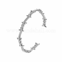 Dark Gothic Punk Irregular Thorn Wavy 304 Stainless Steel Open Cuff Bangles for Men Women&nbsp;EP9765-2