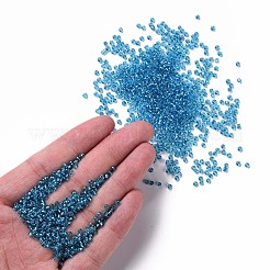 12/0 ガラスシードビーズ  銀並ぶ丸い穴  ラウンド  空色  2mm  穴：1mm  30000ビーズ/ポンド&nbsp;SEED-A005-2mm-23B